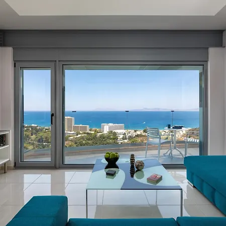 Rhodes Skyline With In Door Jacuzzi Sea View Apartment *