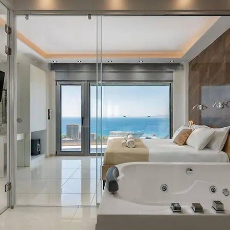 Rhodes Skyline With In Door Jacuzzi Sea View Appartement